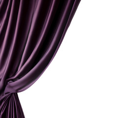 Dramatic purple curtain with elegant folds against a stark black background creating visual interest
