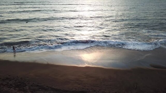 the beauty of the waves on Kedungu Beach, Bali in the afternoon