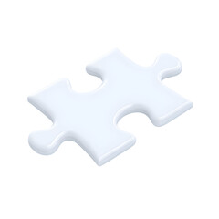 Isolated White Puzzle Piece on Black Background Symbolizing Connection and Solution