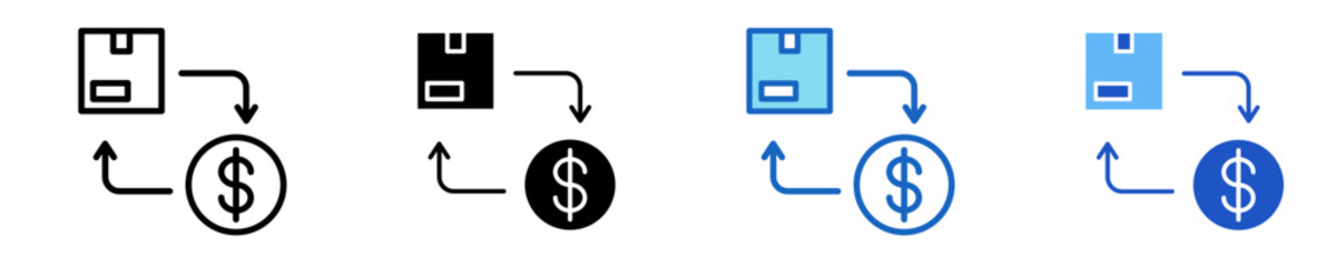 Exchange  Icon Set Multiple Style Collection