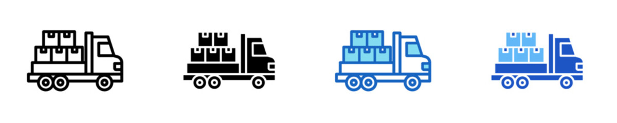 Delivery Truck  Icon Set Multiple Style Collection