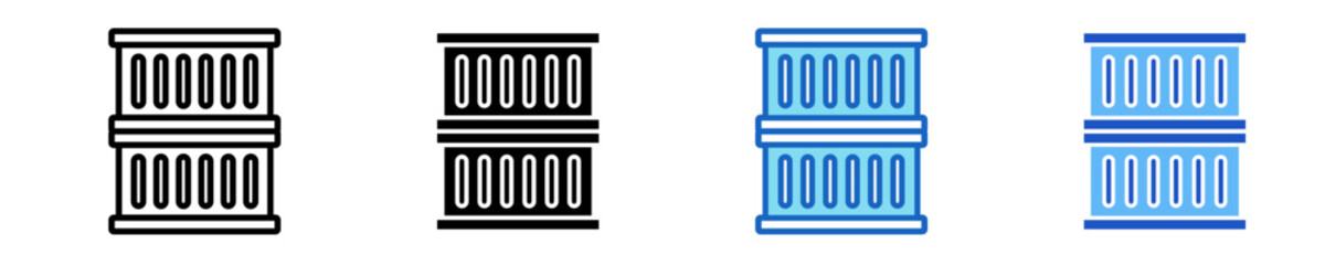 Container  Icon Set Multiple Style Collection