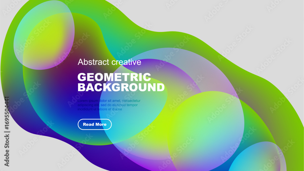 Poster abstract geometric shapes overlap, creating vibrant color gradients. modern design suitable for back