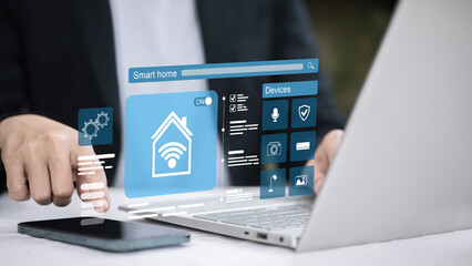 Smart Home Technology Interface with IoT Devices and Digital Control System