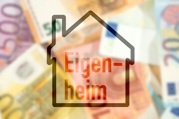 Euro Geldscheine als Symbol für die Kosten vom eigenem Haus
