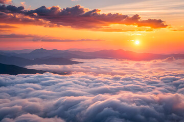 Sunrise above clouds