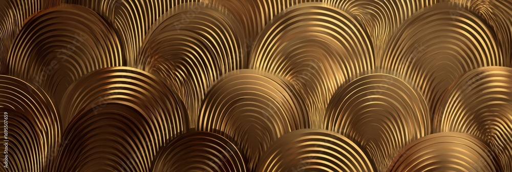 Aufkleber elegant golden wave pattern design showcasing intricate texture and depth in a modern setting, ideal