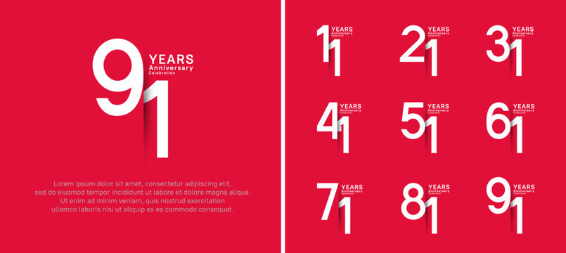 set of anniversary logo style. vector design white color for celebration - Powered by Adobe