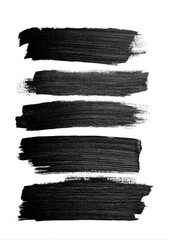Black paint brush strokes on white background (3)