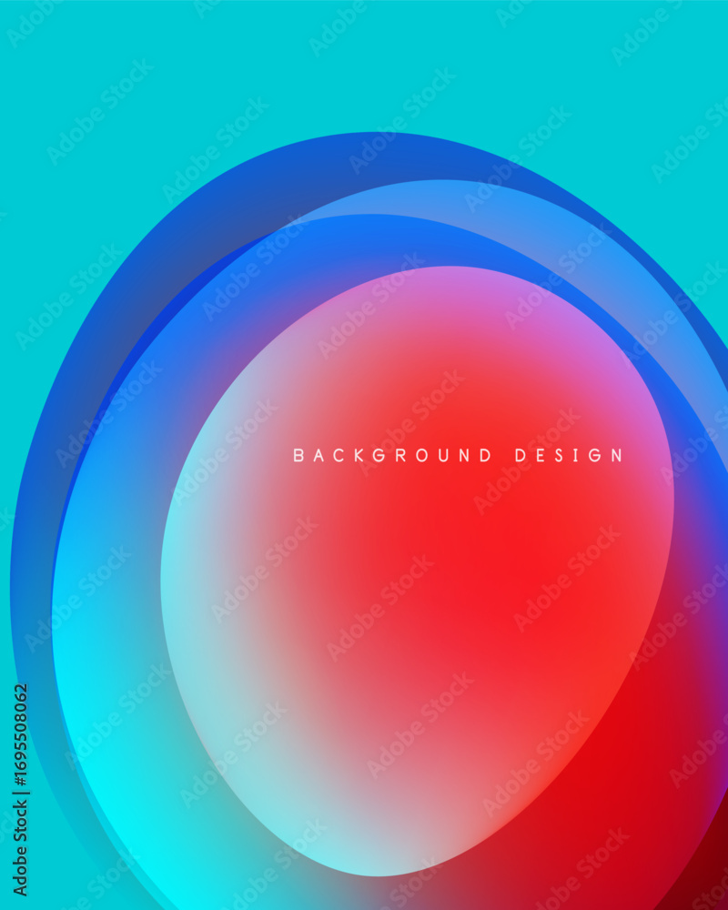 Aufkleber abstract circular layers, vibrant blue transitioning to red. modern design element, suitable for bac