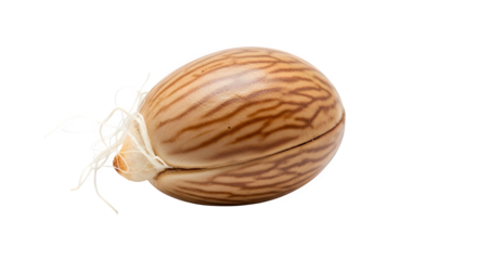 Fresh betel nut isolated on transparent background, a seed used in traditional medicine and as a stimulant in many asian cultures