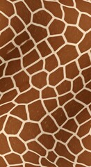 Obraz premium A detailed, repeating pattern resembling giraffe hide, showcasing a textured pattern of brown and cream colored polygons.