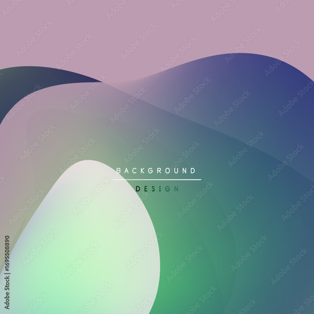 Aufkleber abstract gradients blend purple, green, blue hues. smooth shapes overlap creating soft visual flow. 