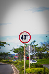 speed limit sign. The speed limit 40 road sign