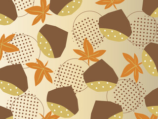 栗と紅葉した紅葉のお洒落な背景