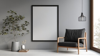Modern minimalist living room mockup