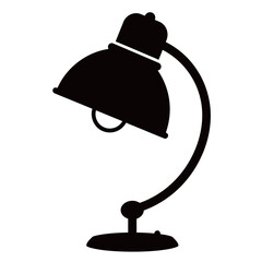 black and white silhouette of a lamp vector on a white background