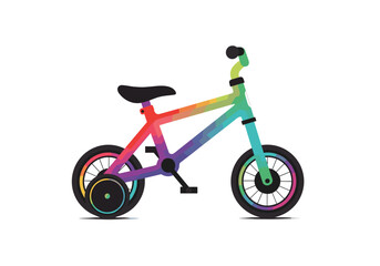 Brightly colored kids training bicycle for early childhood learning and fun outdoor activities