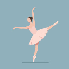 Fototapeta premium A graceful ballerina in a pink tutu, performing a ballet pose with elegance and poise.