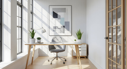 Well-Lit Workspace With Minimalist Decor And Natural Light