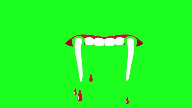 Dracula Fangs with Blood Drip | Halloween Horror Animation