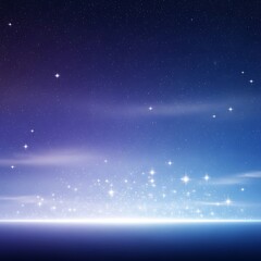 Obraz premium A breathtaking celestial expanse, filled with twinkling stars and a luminous horizon, creates a serene and magical atmosphere.