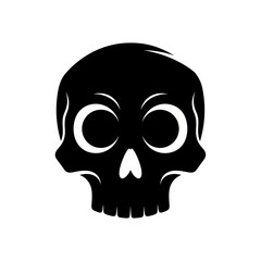 Stylized skull graphic design.