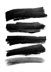 Abstract black paint strokes on white background (3)