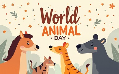 vector graphic of world animal day good for world animal day celebration. flat design. flyer design.flat illustration. High quality