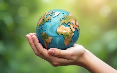 earth day or world animal day on hand. High quality