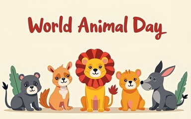 vector graphic of world animal day good for world animal day celebration. flat design. flyer design.flat illustration. High quality