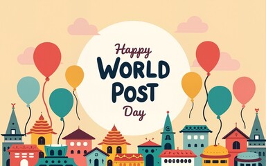 Vector graphic of world post day good for world post day celebration. flat design. flyer design.flat illustration. High quality