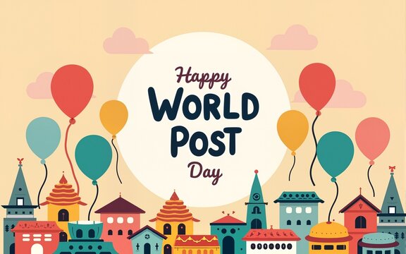 Vector graphic of world post day good for world post day celebration. flat design. flyer design.flat illustration. High quality