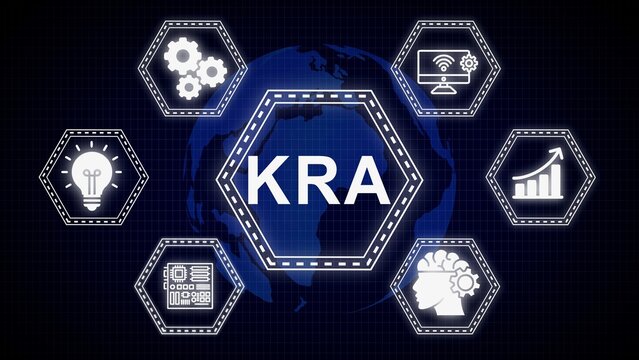 Key result areas conceptualized with technological icons and a digital background