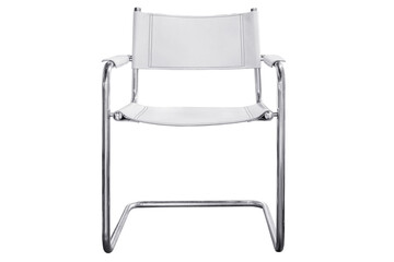 Comfortable Modern Chair stainless steel frame and white leather seat