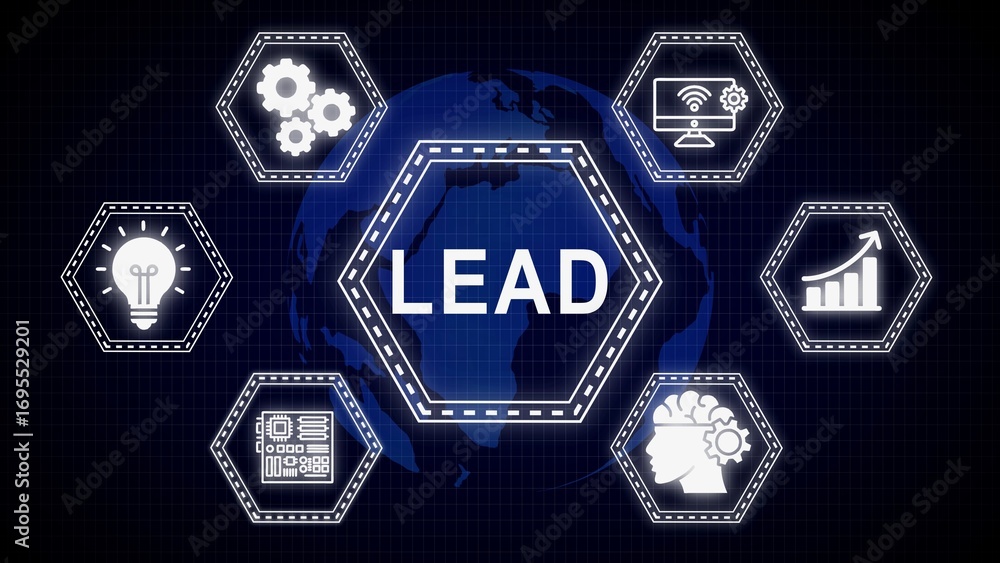 Aufkleber conceptual digital illustration of lead and its related technologies and concepts