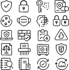 Fototapeta premium Security and Protection Icon Set.