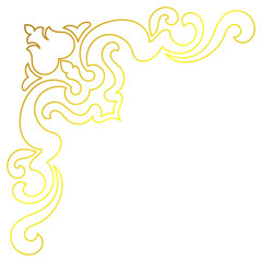 Decorative corner lines, gold pattern for decorating cards, luxury cards