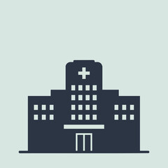 Obraz premium Simple vector graphic of a hospital building.
