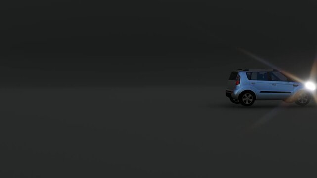 SUV with Bright Headlights Animation