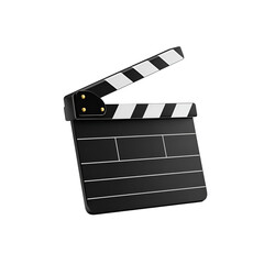 Fototapeta premium Classic Black and White Film Slate with Open Clapperboard for Professional Film Production and Editing