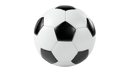 Fototapeta premium Classic Black and White Soccer Ball Floating in Mid-Air on a Transparent Background Ready for Your Design Needs