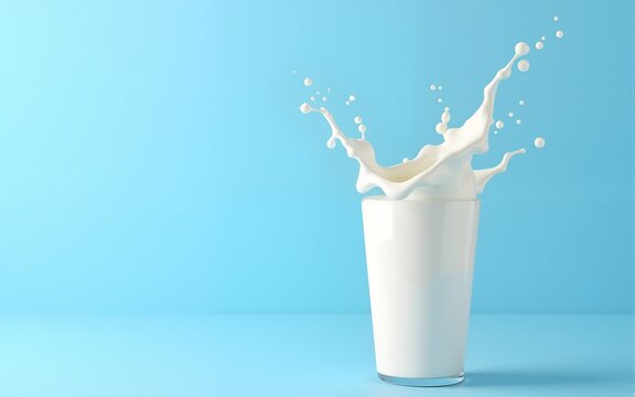 World Milk Day concept design illustration isolated on blue background with copy space. World with milk day greeting poster design template. Creative concept design for banner and poster. 3D rendering