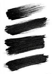 Four black paint brush strokes on white