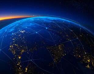 Global network, Earth at dawn