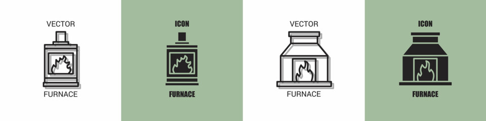 Furnace icon line. Furnace vector illustration.