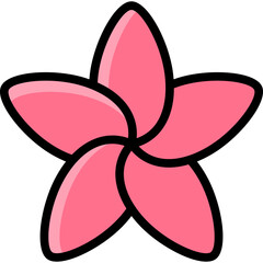 plumeria icon illustration design with filled outline