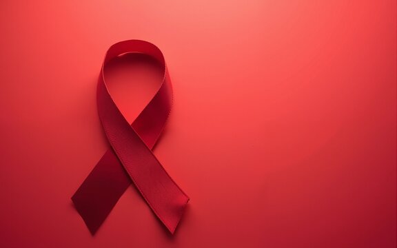 World aids day red ribbon symbolizes hope and solidarity for aids patients. High quality
