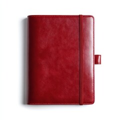 Elegant Red Leather Notebook with Soft Cover and Elastic Closure
