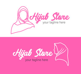 Women hijab beauty vector logo template . hijab store logo